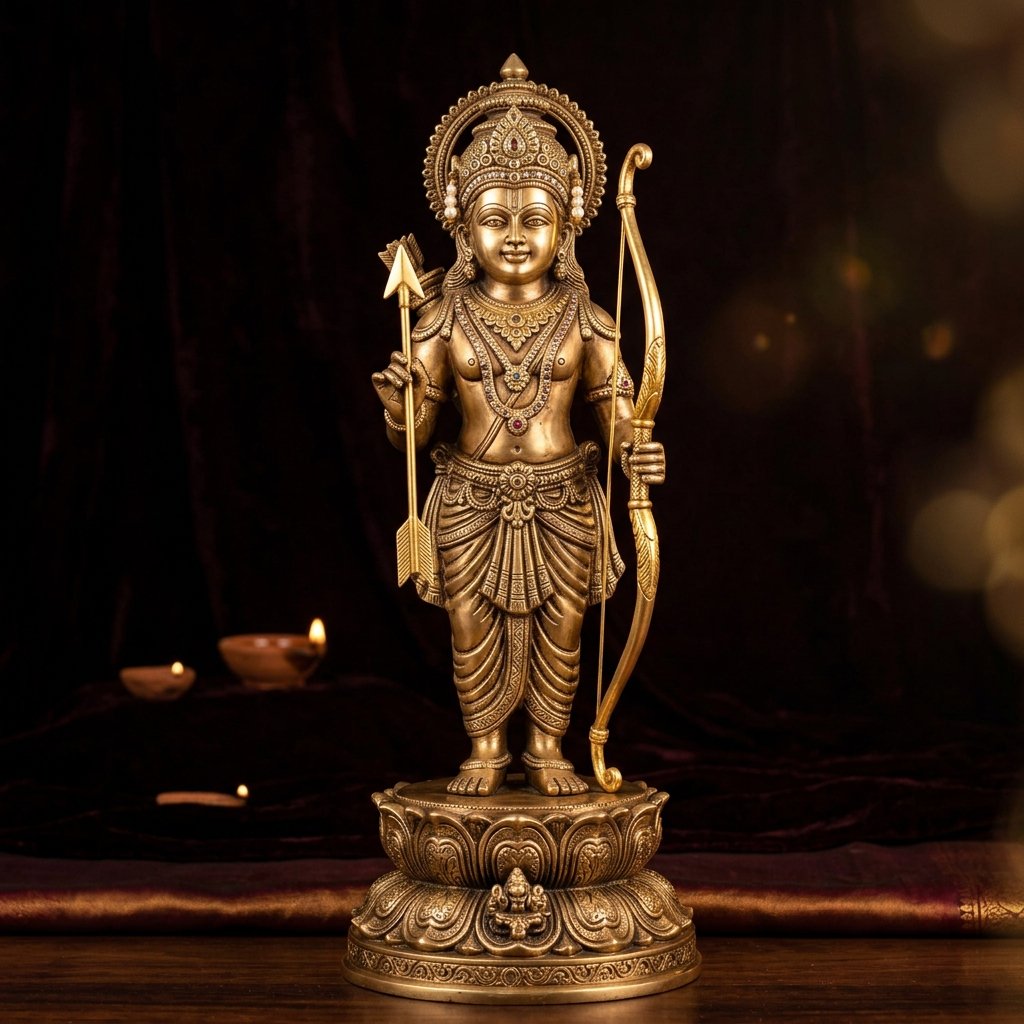 Bhagwan Ram Lalla Ayodhya Pure Brass Murti (8.5 Inch)